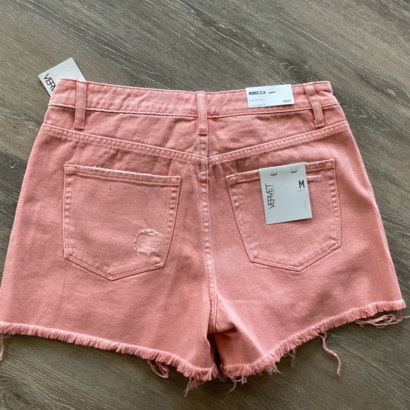 Vervet Rebecca High Rise Vintage Washed Pink Shorts NWT - Picture 2 of 3